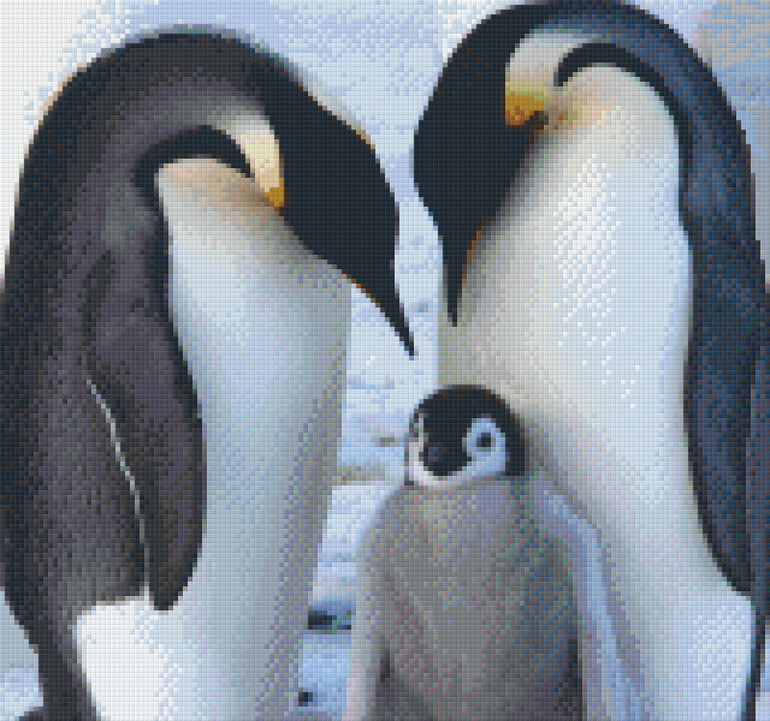 Penguin Family Twelve [12] Baseplate PixelHobby Mini-mosaic Art Kit image 0